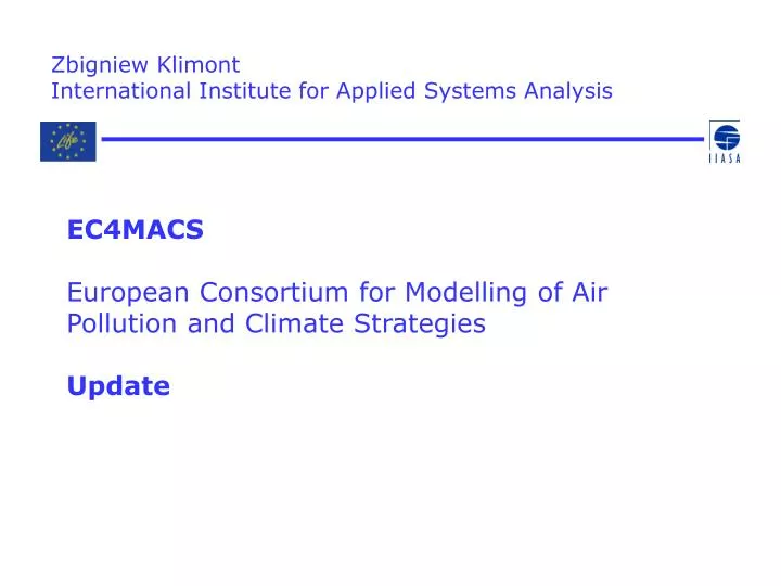 zbigniew klimont international institute for applied systems analysis