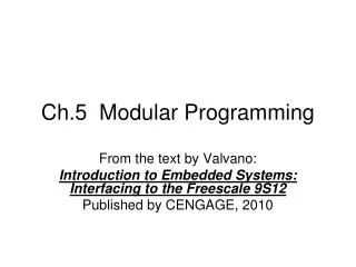 Ch.5 Modular Programming