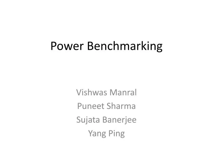 power benchmarking
