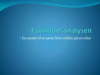 funktionsanalysen