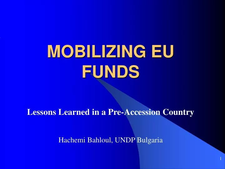 mobilizing eu funds