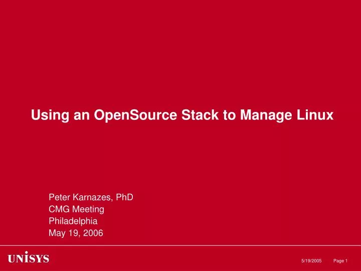 using an opensource stack to manage linux
