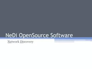 NeDi OpenSource Software