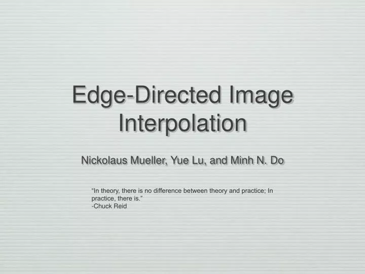edge directed image interpolation
