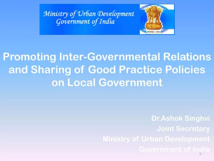 promoting inter governmental relations and sharing of good practice policies on local government