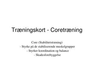 tr ningskort coretr ning