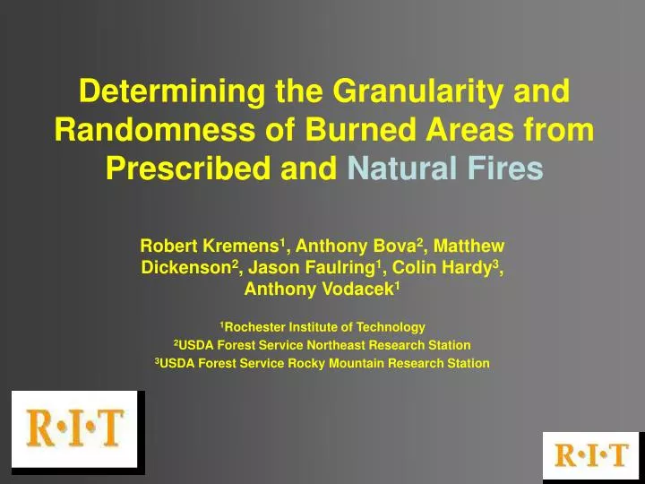 determining the granularity and randomness of burned areas from prescribed and natural fires