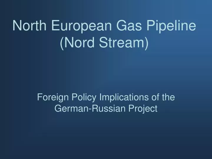 north european gas pipeline nord stream