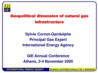 Geopolitical dimension of natural gas infrastructure