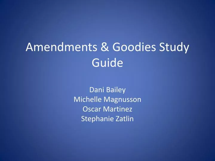 amendments goodies study guide