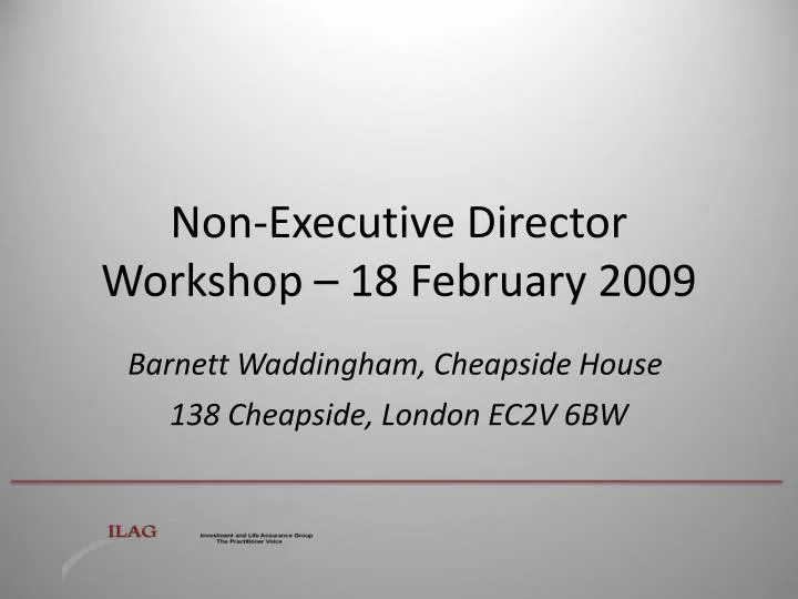 non executive director workshop 18 february 2009