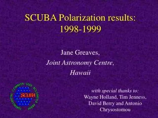 SCUBA Polarization results: 1998-1999