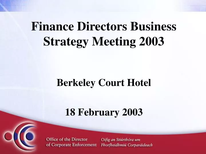 finance directors business strategy meeting 2003