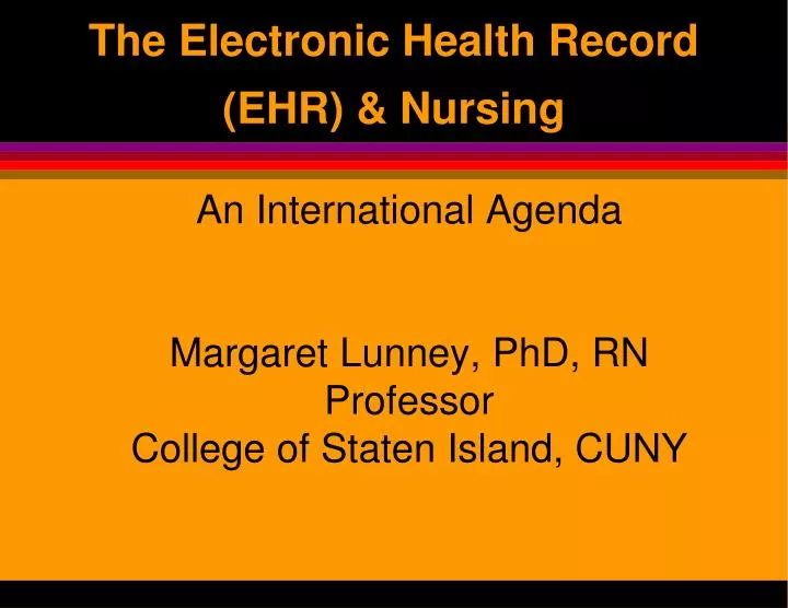 the electronic health record ehr nursing