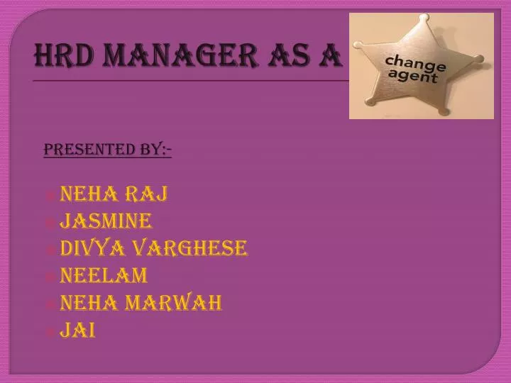 hrd manager as a