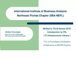 International Institute of Business Analysis Northeast Florida Chapter (IIBA-NEFL)