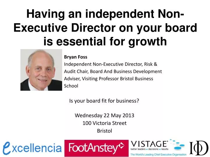 having an independent non executive director on your board is essential for growth