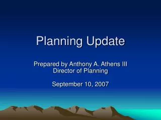 Planning Update
