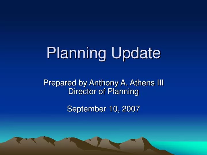 planning update