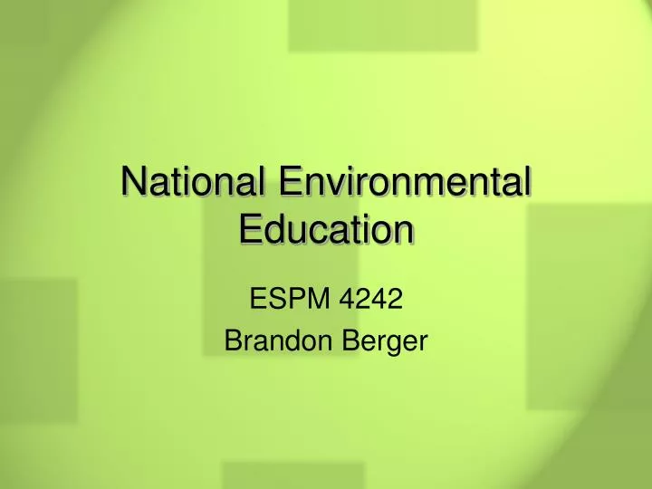national environmental education