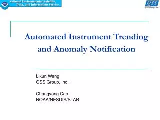 Automated Instrument Trending and Anomaly Notification