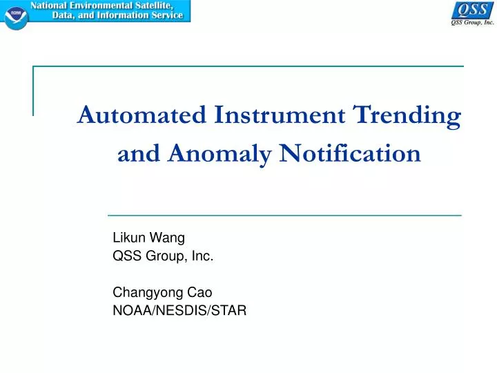 automated instrument trending and anomaly notification