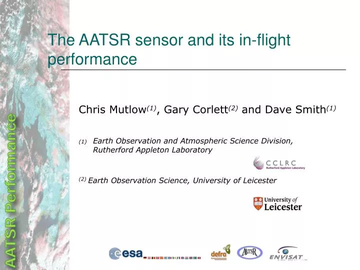 the aatsr sensor and its in flight performance