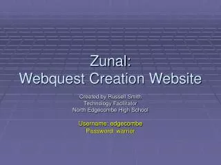 Zunal: Webquest Creation Website
