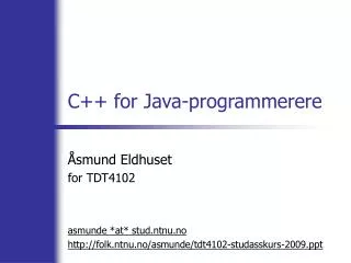 c for java programmerere