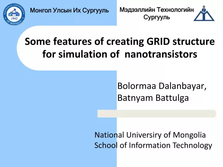 some features of creating grid structure for simulation of nanotransistors