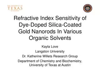 Refractive Index Sensitivity of Dye-Doped Silica-Coated Gold Nanorods In Various Organic Solvents