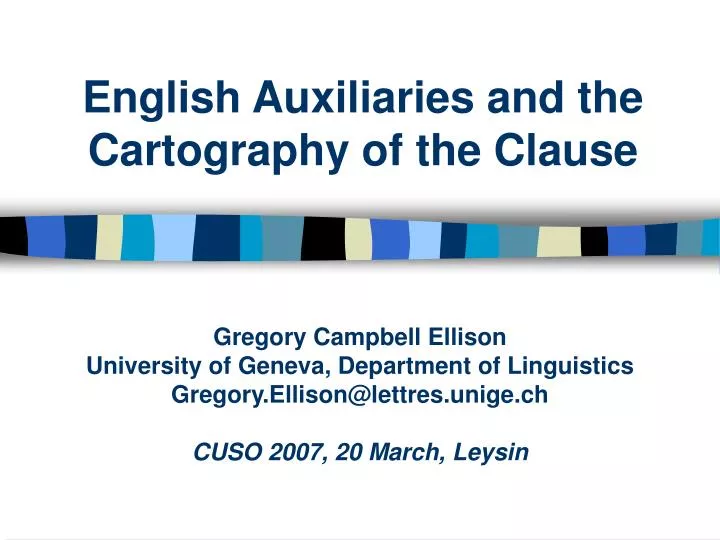 english auxiliaries and the cartography of the clause