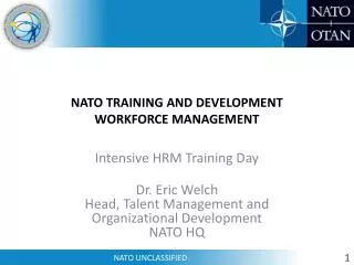 NATO TRAINING AND DEVELOPMENT WORKFORCE MANAGEMENT