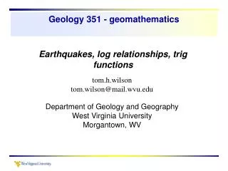 Geology 351 - geomathematics