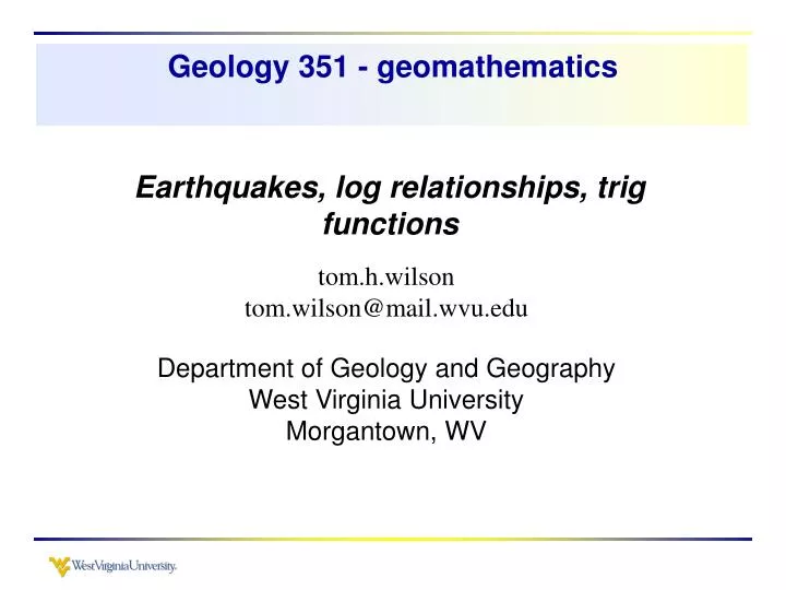 geology 351 geomathematics