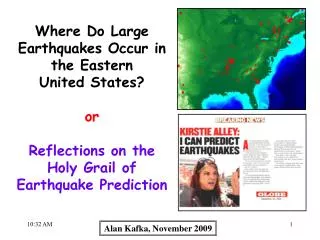 Where Do Large Earthquakes Occur in the Eastern United States? or Reflections on the