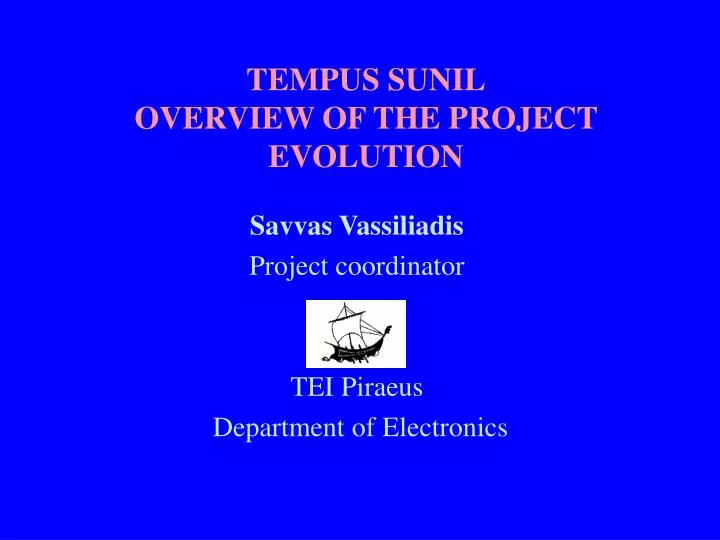 tempus sunil overview of the project evolution