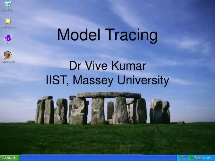 model tracing dr vive kumar iist massey university
