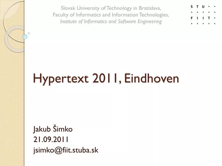 hypertext 2011 eindhoven