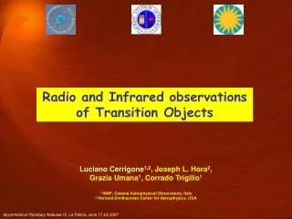 Radio and Infrared observations of Transition Objects