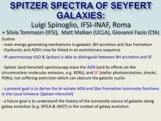 Outline - main energy-generating mechanisms in galaxies: BH accretion and Star Formation