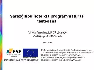 sare t bu noteikta programmat ras test ana