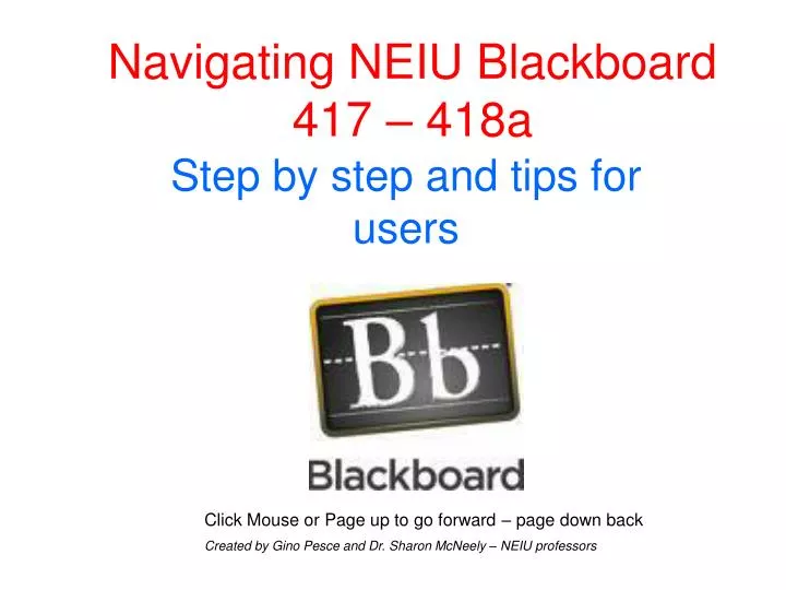 navigating neiu blackboard 417 418a