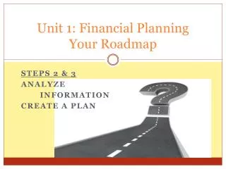 Unit 1: Financial Planning Your Roadmap