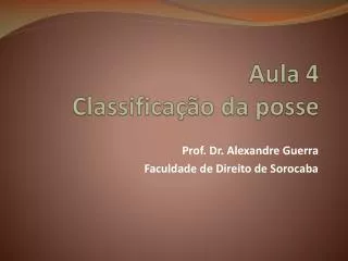 aula 4 classifica o da posse
