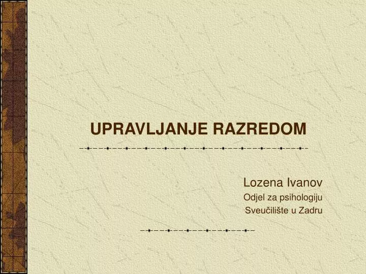 upravljanje razredom