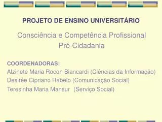 projeto de ensino universit rio