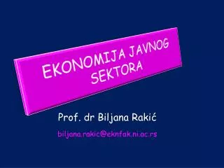 ekonomija javnog sektora