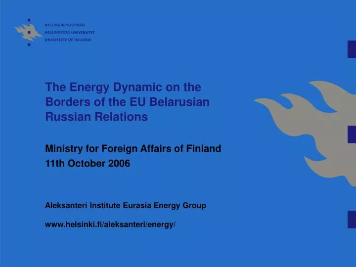 the energy dynamic on the borders of the eu belarusian russian relations