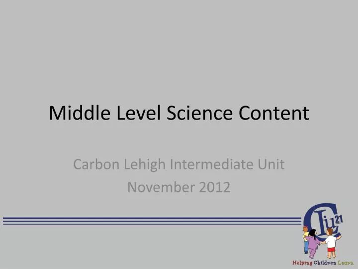 middle level science content